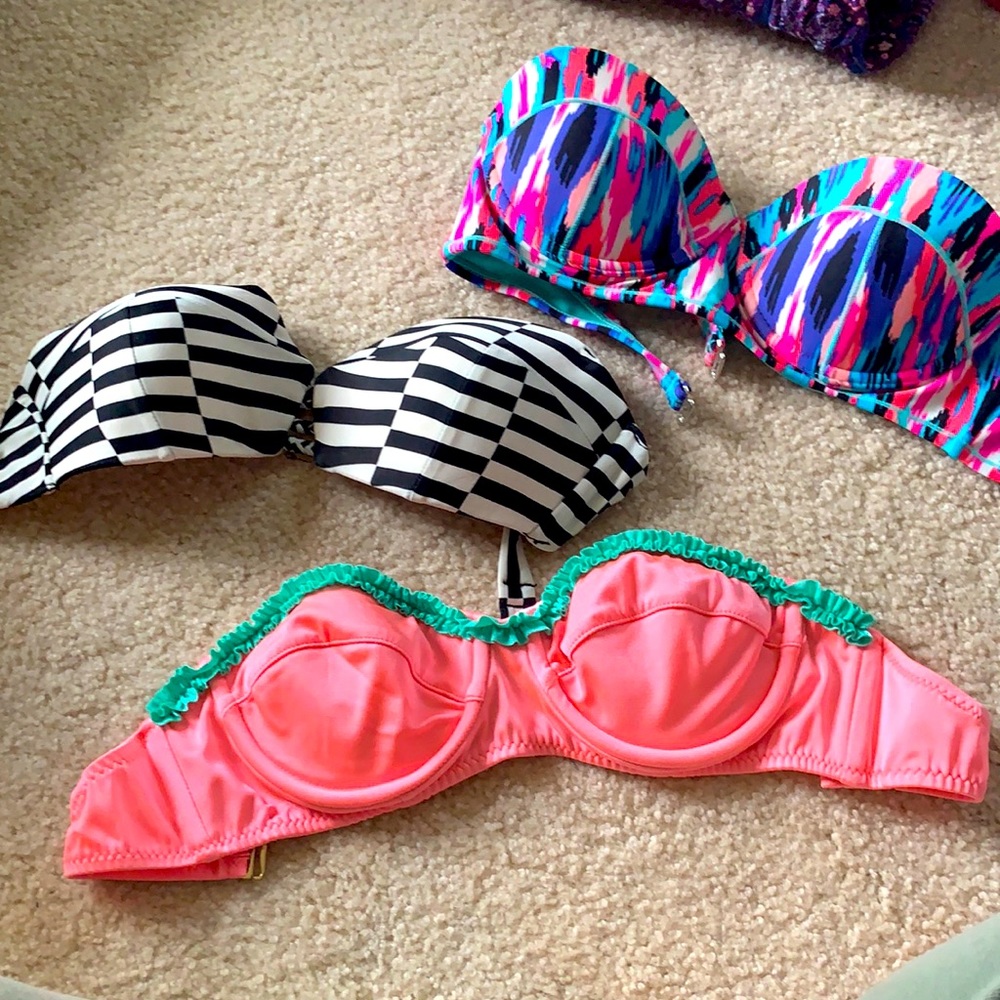 3 strapless bathing suit tops